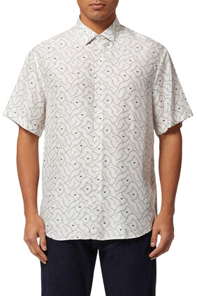 Geometric Print Shirt in Modal & Silk
